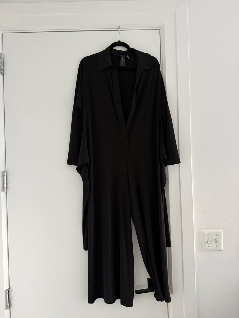 Norma Kamali Black Collared Jumpsuit